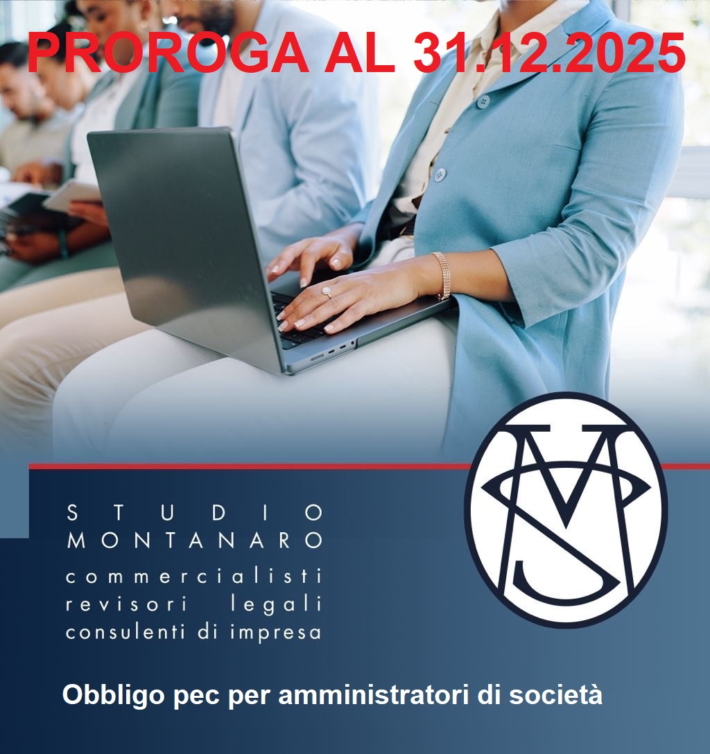 P R O R O G A  scadenza termine comunicazione PEC Amministratori/Liquidatori  